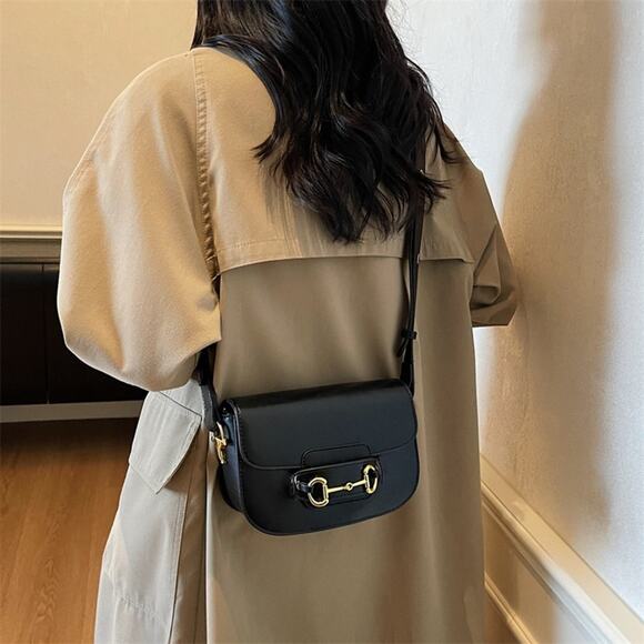 Black Designer GG Horsebit Leather Shoulder Crossbody Bag - Picture 5 of 9